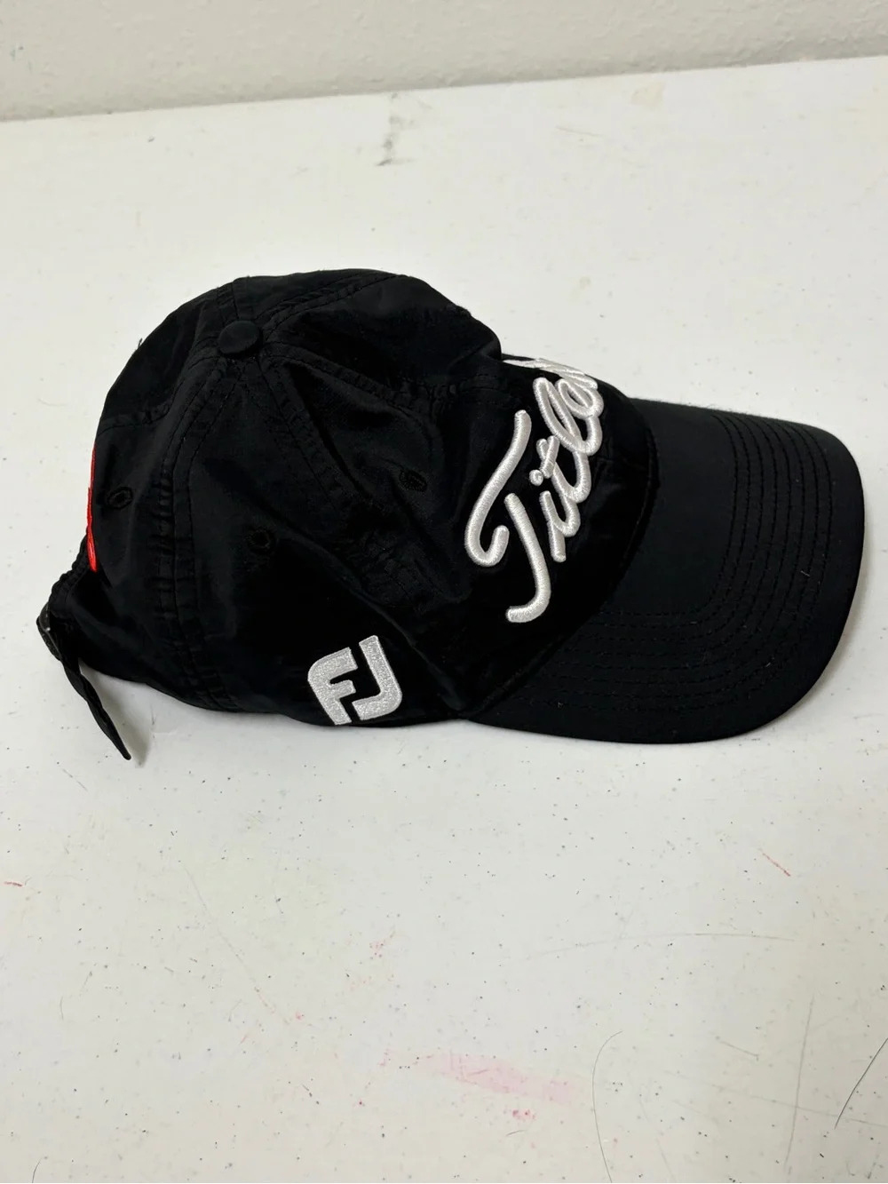 Titleist Black Hat with White Script Logo